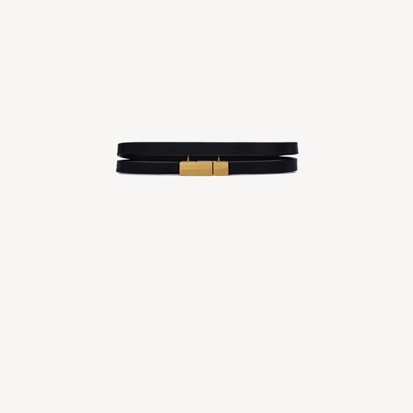 YSL CASSANDRA DOUBLE WRAP BRACELET IN LEATHER AND METAL - Picture 2 of 3